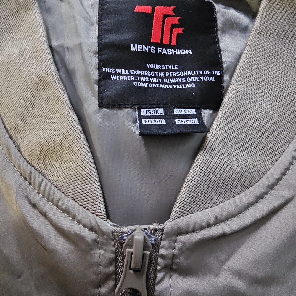 TBMPOY Lightweight Men's Tan Bomber Jacket 3XL - Picture 5 of 8